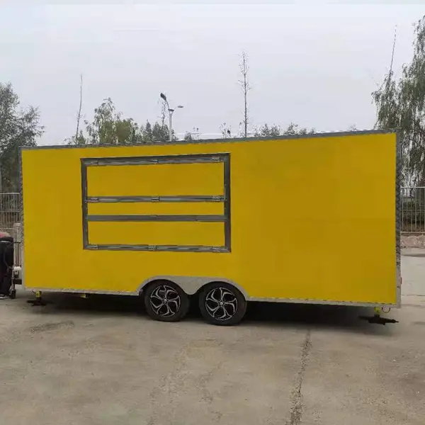 河南多功能餐车 电动餐车 方形拖车 定制移动餐车