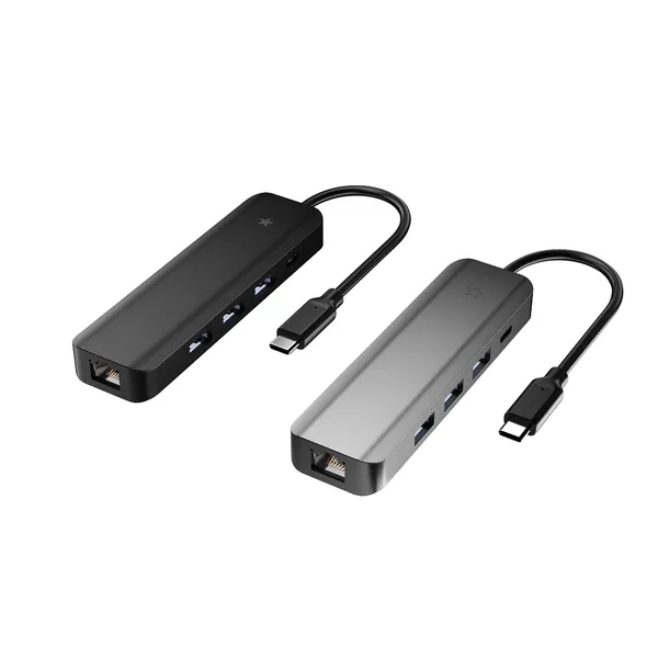 博德越4合1多功能USB3.0拓展坞带千兆网口 DC功能