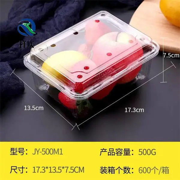 带盖PET食品级糕点塑料盒 透气水果盒 透明糕点包装盒 祥庆