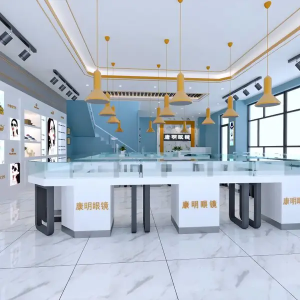 驻马店烤漆展柜制作 驻马店快时尚眼镜柜台定做厂家 驻马店眼镜店装修设计图片
