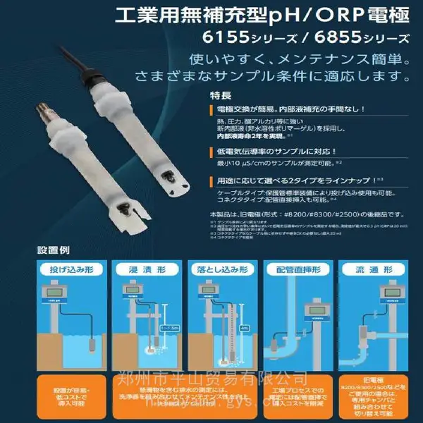 HORIBA堀场不可再填充型工业用ORP电极6155-60B 平山贸易