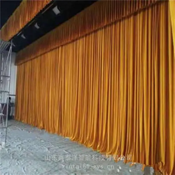 电动舞台幕布 礼堂B1级阻燃布 会议室舞台背景 可定制