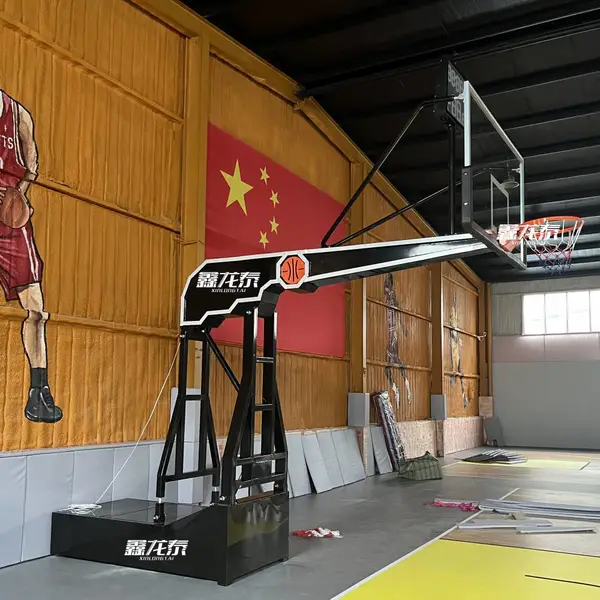 龙泰 手动液压升降篮球架生产厂家 支持定制颜色