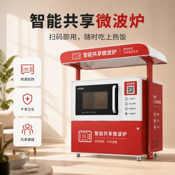 智能共享微波炉 商用扫码 自助加热 设备园区工地食堂 24小时