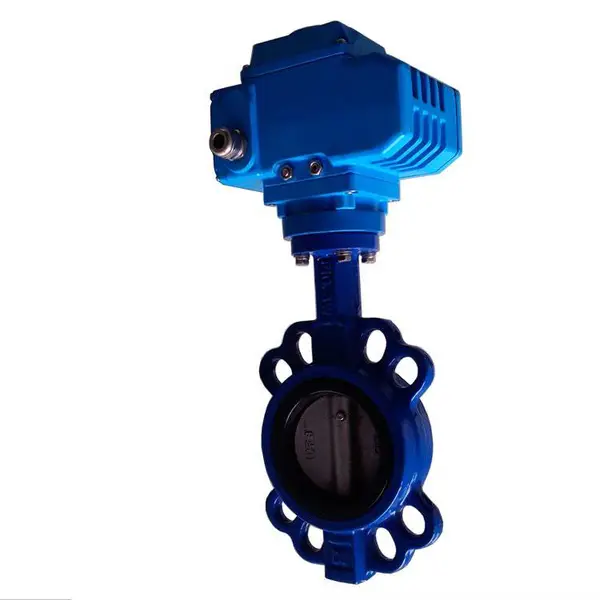 DN150可调节型AC220V/110V船用铸铁电动中线对夹式软密封蝶阀