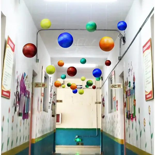 现货玻璃钢圆球雕塑玻璃纤维星球球体模型商场广场美陈吊饰定制