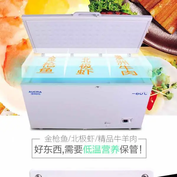 零下负40度卧式低温冰柜828升超大容量澳柯玛DW-40W828总代理