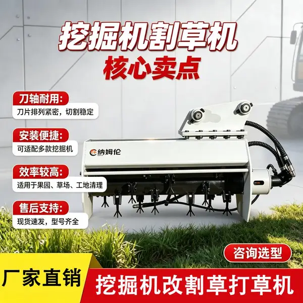 纳姆伦挖掘机割草机挖机液压打草机除草机高速公路绿化护坡碎草碎木机