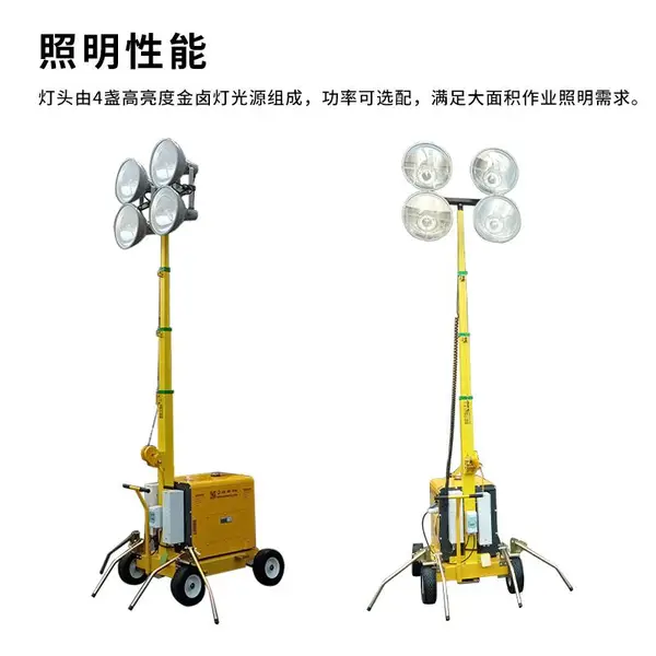 手推式发电机组应急照明灯户外泛光工作灯