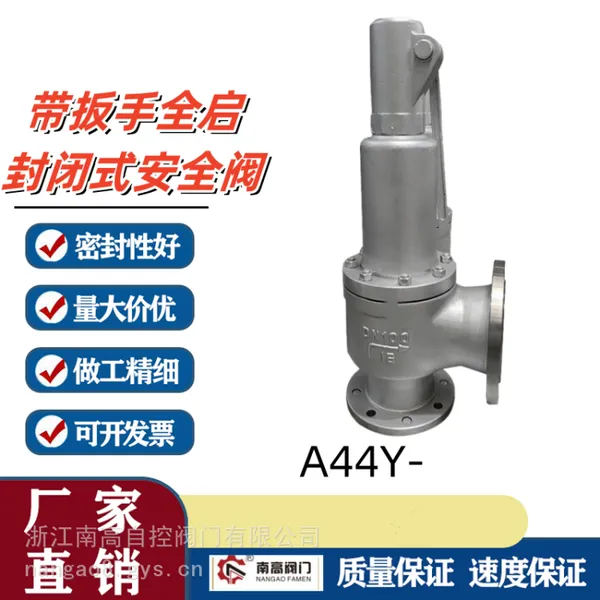 南高阀门生产 法兰连接 A44Y-16C弹簧全启式安全阀 蒸汽用