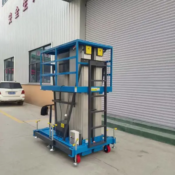 阜阳市铝合金升降机单轨液压电动升降平台移动高空作业登高车