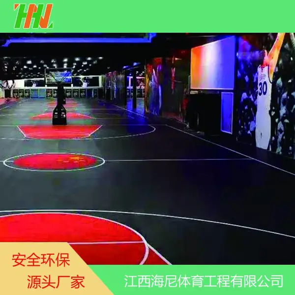南昌标准硬地丙烯酸篮球场施工造价-体育地面球场材料厂家
