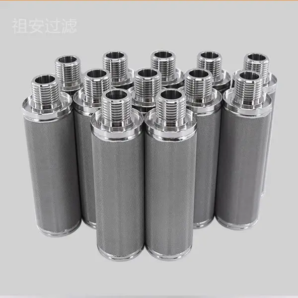真空吸料机不锈钢纤维毡过滤器铣剑槽M27接口式滤芯 60*400 5um