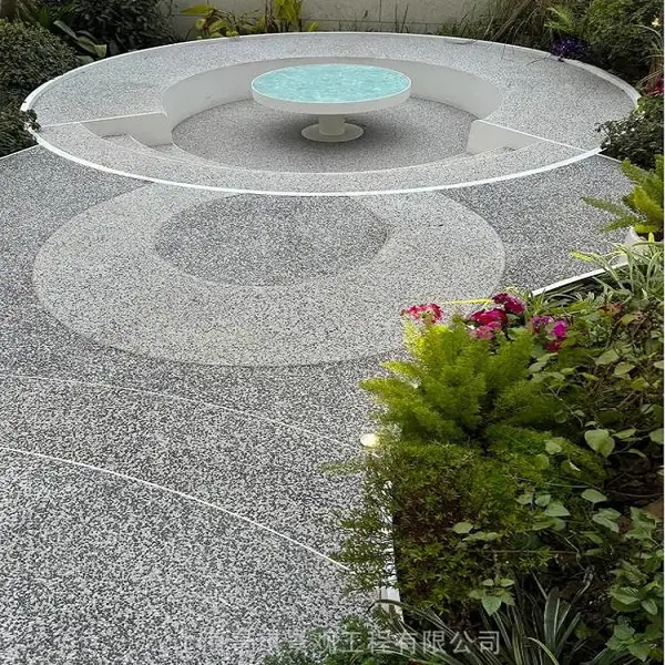 西双版纳花池台阶水洗石工艺装饰 建筑外墙仿古水刷石施工方法