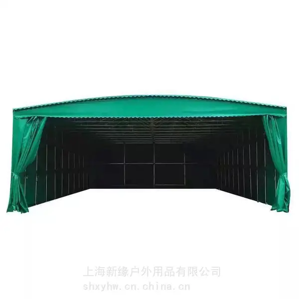 户外移动推拉大型篮球场帐篷夜市伸缩折叠雨棚悬空电动仓库物流棚