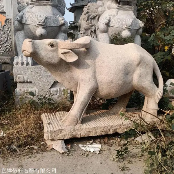 别墅庭院装饰石牛雕塑 大型石头牛雕像 支持定制 厂家直供