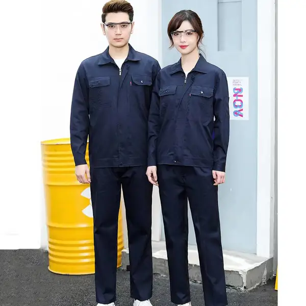 夏季装修建筑工厂车全棉长袖工作服劳保服定制SDSL22