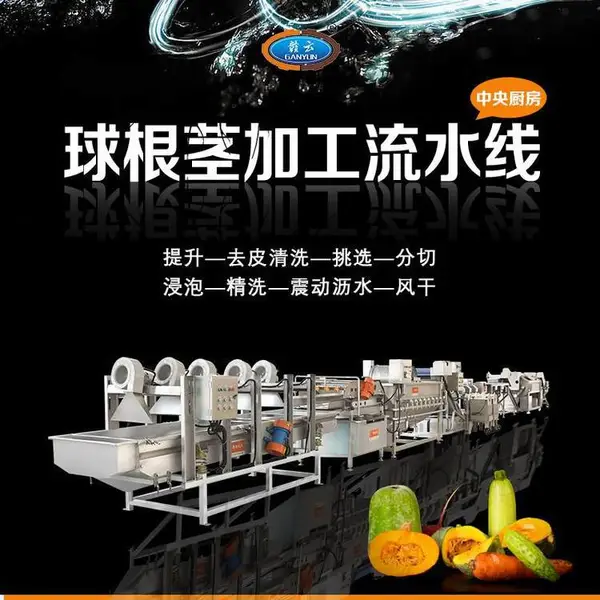 全自动土豆红薯芋头加工流水线商用自动化清洗去皮球茎类果蔬流水线设备