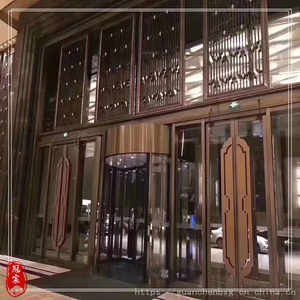 高端定制不锈钢土豪金玻璃门 定做商场店铺装修使用