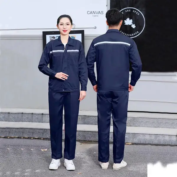 夏季涤棉细斜纹反光条长袖 工厂车间物流仓储工作服SL1