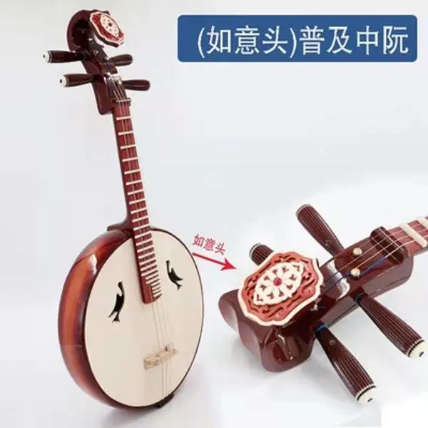 红木中阮乐器初学专业考级通用硬木骨花中阮 送全套配件