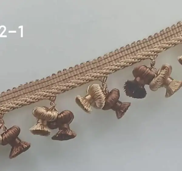 厂家供应 经编子母带花边 窗帘花边 沙发花边 双灯吊穗花边