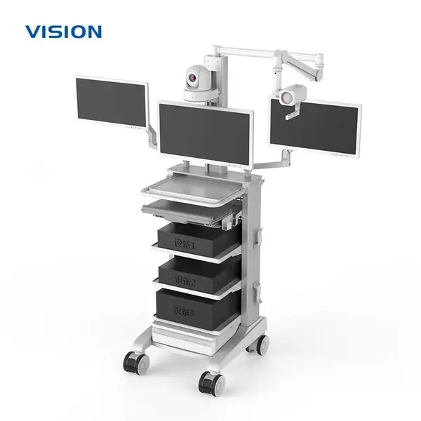 远程会诊推车 VISION 23027| 多屏显示移动医疗ICU 手术工作站
