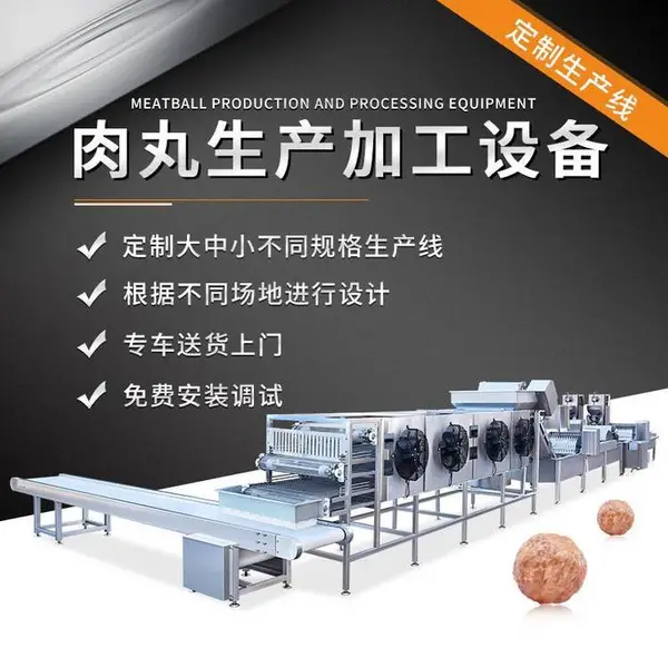 大型自动化鱼丸肉丸加工生产线设备 工厂加工肉丸生产线