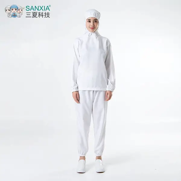 SANXIA/三夏科技定制食品工作服 连帽套头式食品厂服装