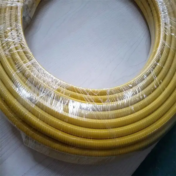 Φ12激光器铠装套管 黄色光纤保护铠甲管304双扣平包塑金属波纹管
