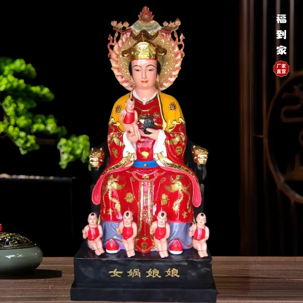 娲皇女娲娘娘佛道家三皇五帝神像树脂玻璃钢彩绘景区******摆件