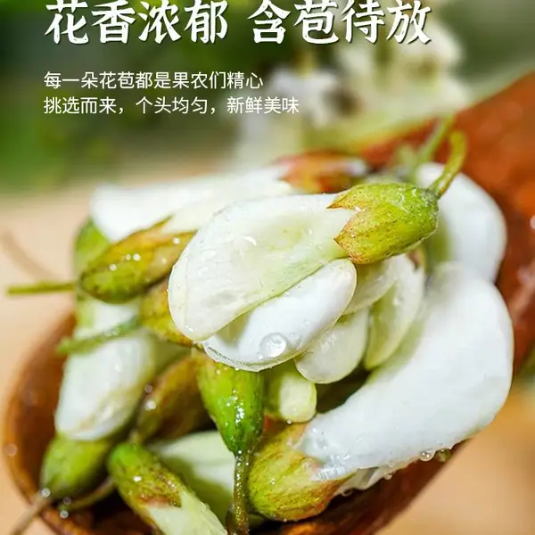 杞动能量 厂家批发速冻洋槐花酒店餐饮包桌农家乐时令蔬菜洋槐花