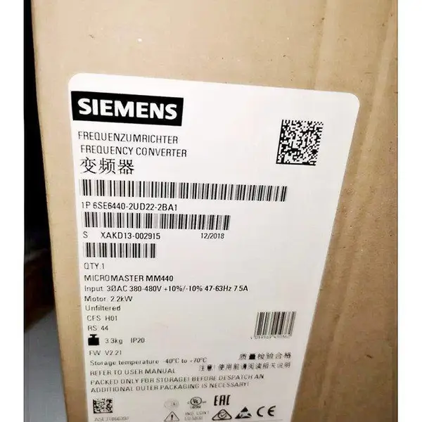 西门子全新原装正品6SL3220-1YD12-0UB0变频器G120XA风机泵专用