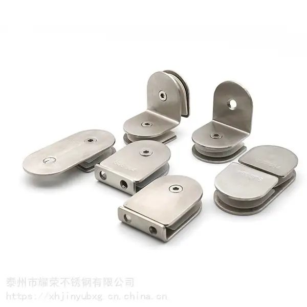 304不锈钢玻璃夹 0度90度双边固定夹 浴室玻璃隔断码 护栏玻璃夹