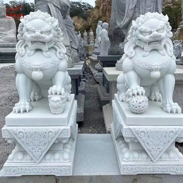 汉白玉北京石狮子公司商场门口石狮子各种动物石雕雕刻摆件