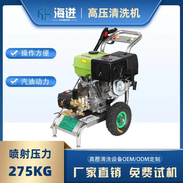 供应 275KG高压清洗机 13p汽油机动力 户外用油漆小广告高压水流清洗机