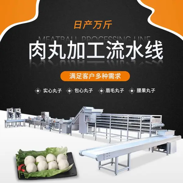 大型自动化肉丸加工流水线整套肉丸生产线设备