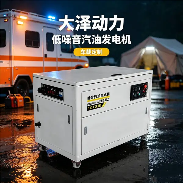 12kw汽油发电机无人值守三相四线户外施工