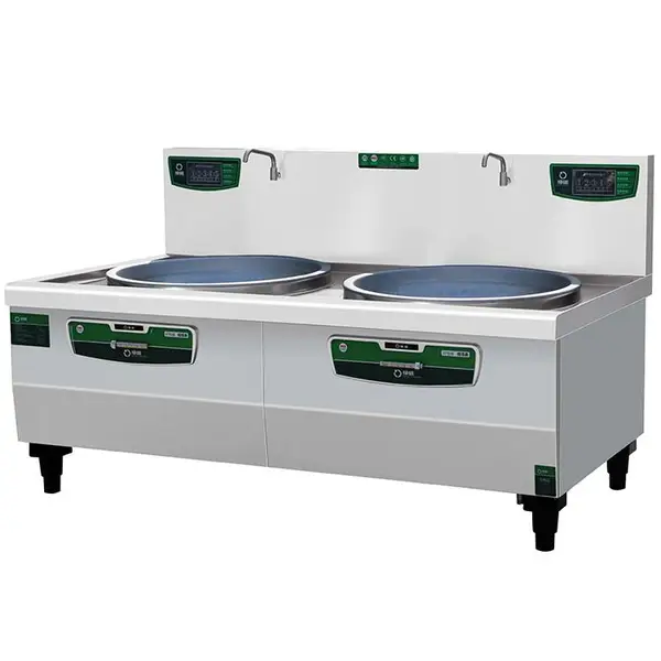 佰洁商用大锅灶 LCDCDG-S800 绿磁双头大锅电磁炉 食堂电磁煲汤炉
