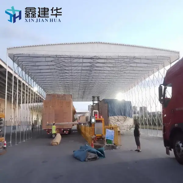 大型临时移动雨棚 电动推拉棚 活动遮阳蓬材质配件