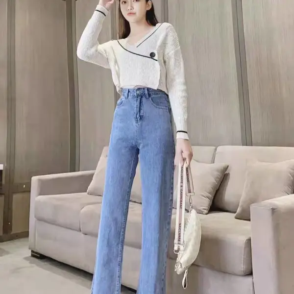 广西南宁库存杂款女装韩版牛仔长裤地摊甩卖牛仔裤外贸出口女装