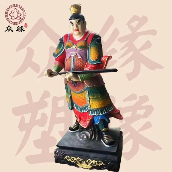 众缘雕塑批发神像 八大金刚玻璃钢佛像***法物 手工佛像贴金彩绘