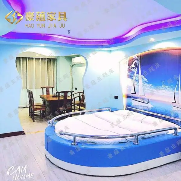 主题酒店创意个性船型床 地中海风格床 情趣床 电动生产厂家