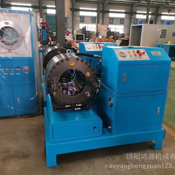 卧式锁管机 胶管扣压设备 全自动扣管机 鸿源机械