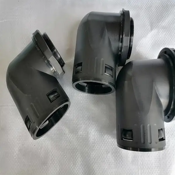 猪场设备用直角快速弯接头 90度浪管接头 YC-PG13.5防水快插结构
