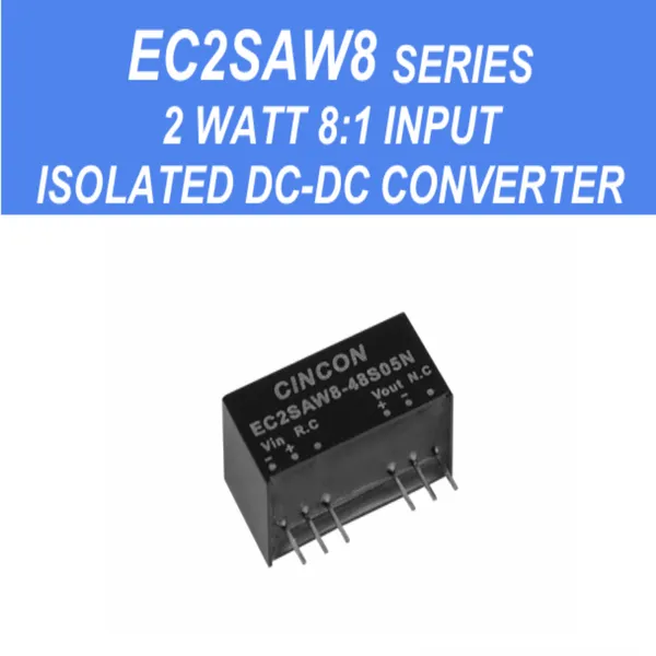 SIP-8封装电源模块2W系列EC2SAW8-48S05N EC2SAW8-48S12N EC2SAW8-48S15N