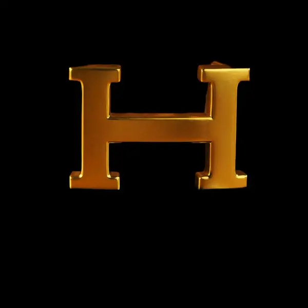 古法足金字母 H 皮带扣