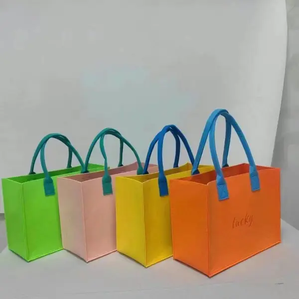 毛毡手提袋毛毡手提包礼品手提袋赠品袋多彩手提袋