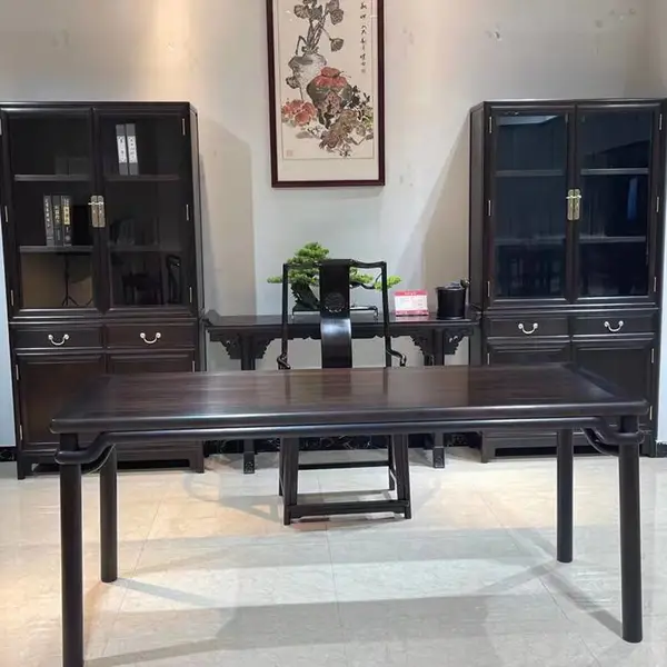 名琢世家 紫光檀红木画桌王世襄款明式书法画案实木国学桌书房家具