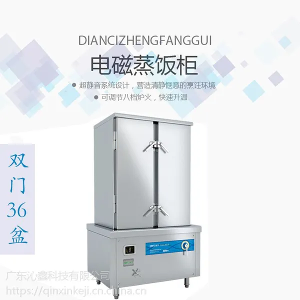 沁鑫商用双门电磁蒸饭柜 40kw蒸饭柜 36盆节能蒸箱